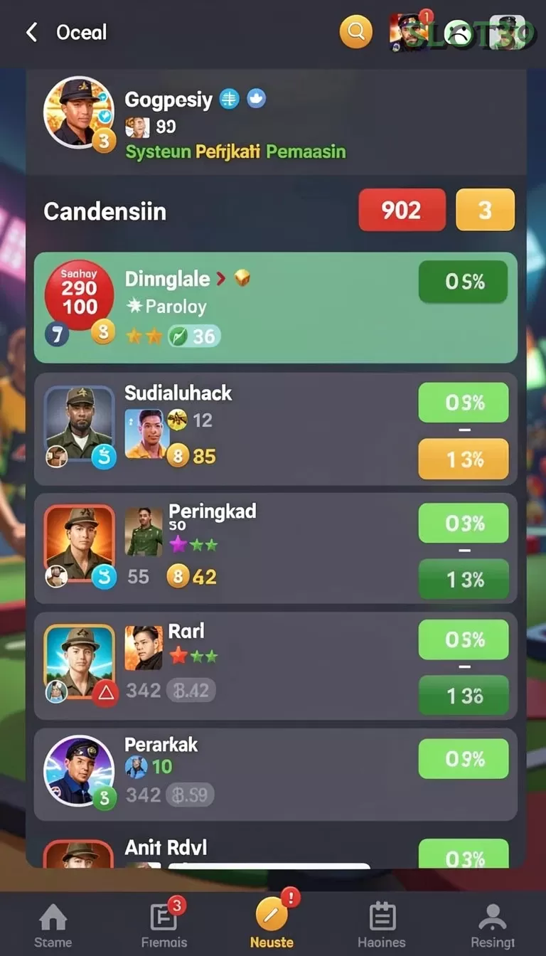 Cuplikan layar TEKNO — menu navigasi